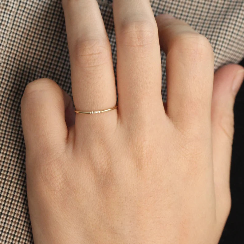 Minimalist Wedding Diamond Wedding Ring